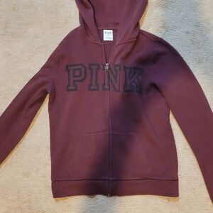 PINK Victoria's Secret Kids Burgundy Zip-Up Hoodie